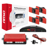 Parkeringsassistent med LED-display og fire sorte sensorer
