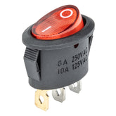 Елипсовиден превключвател 12V/230V с червена подсветка