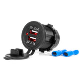 Водоустойчиво USB зарядно за автомобил с два USB порта за 12-24 V