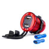 Водоустойчиво USB зарядно с дигитален волтметър за 12-24 V