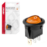 Кръгъл превключвател с жълта подсветка за 12/24 V