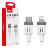 Hvidt USB-C til Lightning-kabel på 100 cm