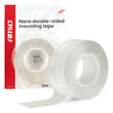 Genanvendelig transparent dobbeltsidet nano-montagetape 20 mm x 3 m