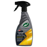 Turtle Wax Hybrid Keramisk Vådvoks 500ml i sprayflaske til bilpleje med superhydrofobisk beskyttelse.