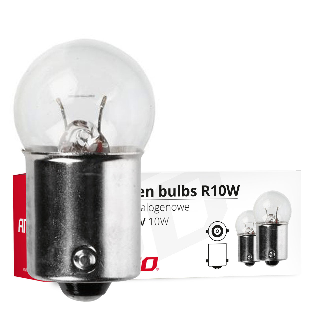 R10W halogenpærer med BA15s-sokkel, 24 V og 10 W