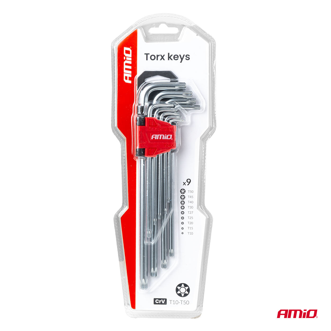 Органайзер с дълги Torx ключове в размери от T10 до T50