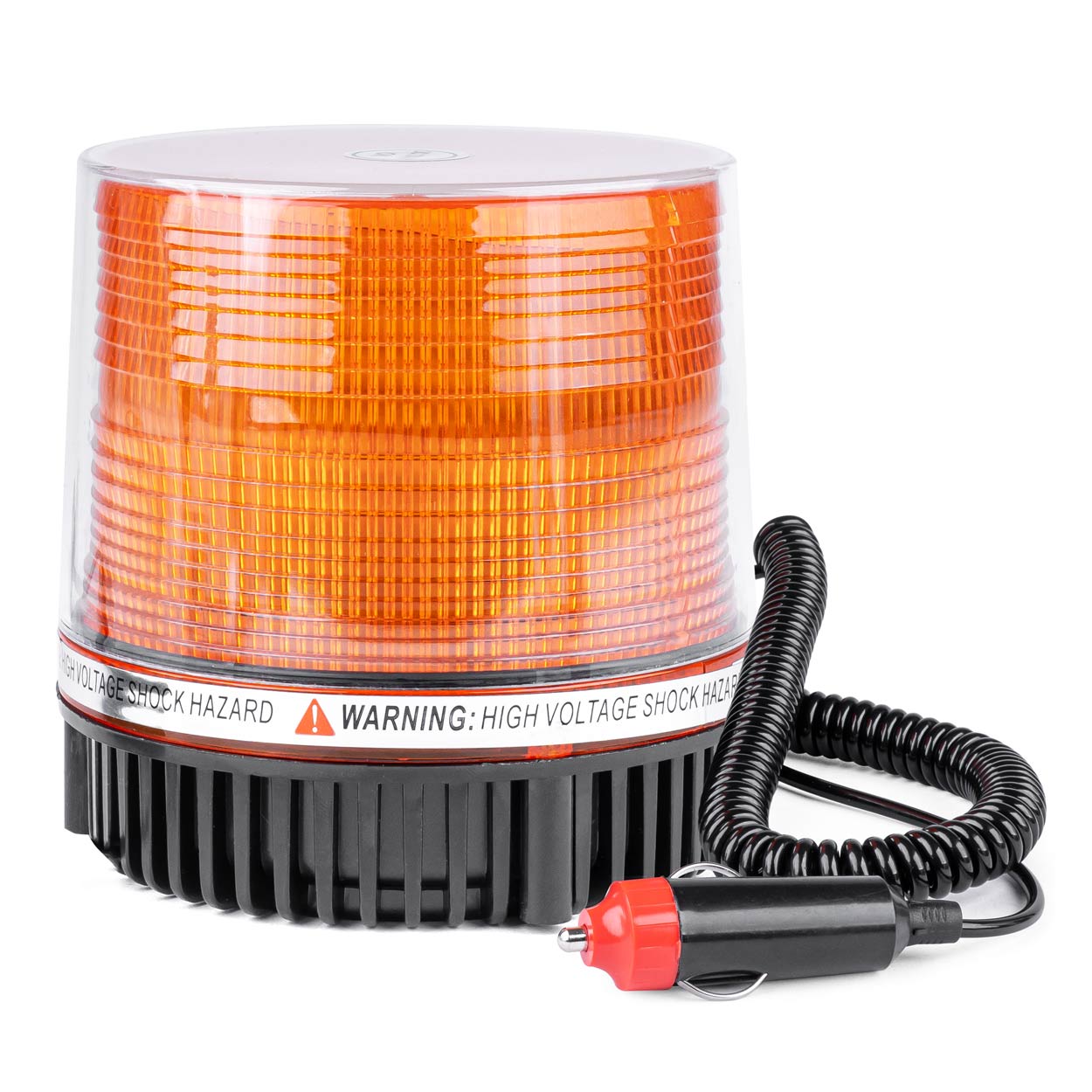 LED advarselslampe med orange blinklys og magnet