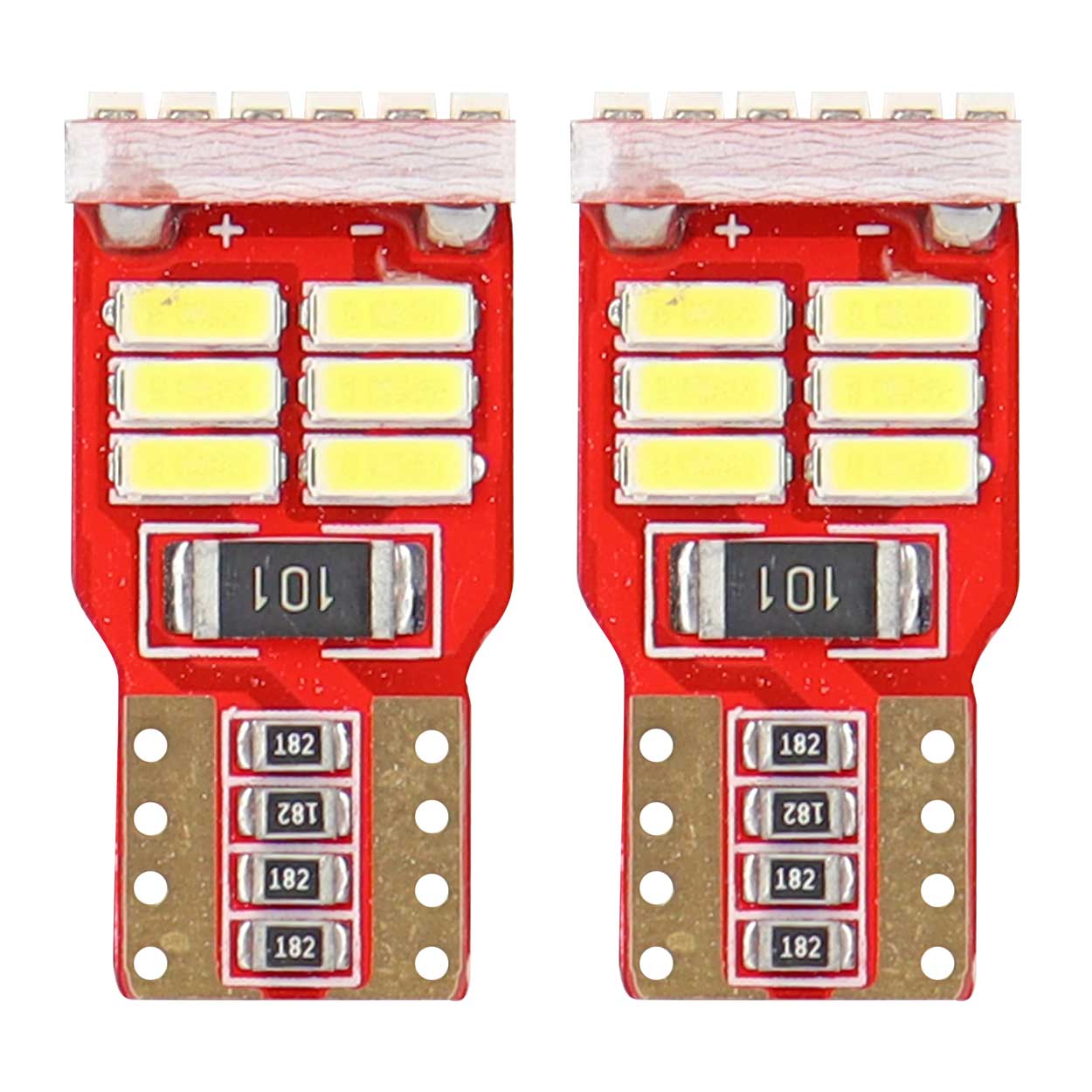 Hvide LED-pærer W5W T10 med 18 stk. 4014-dioder