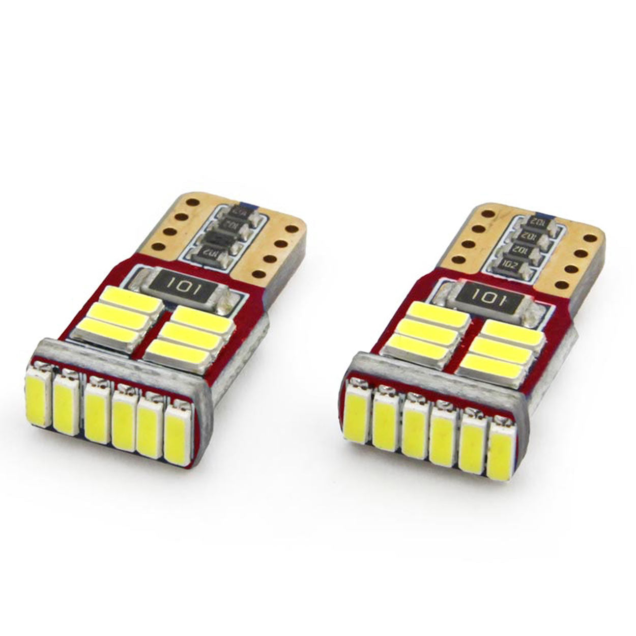 LED-pærer W5W T10 med mål på 23 x 12 mm