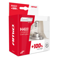 Pakke med 2 LumiTec Silver H4 halogenpærer