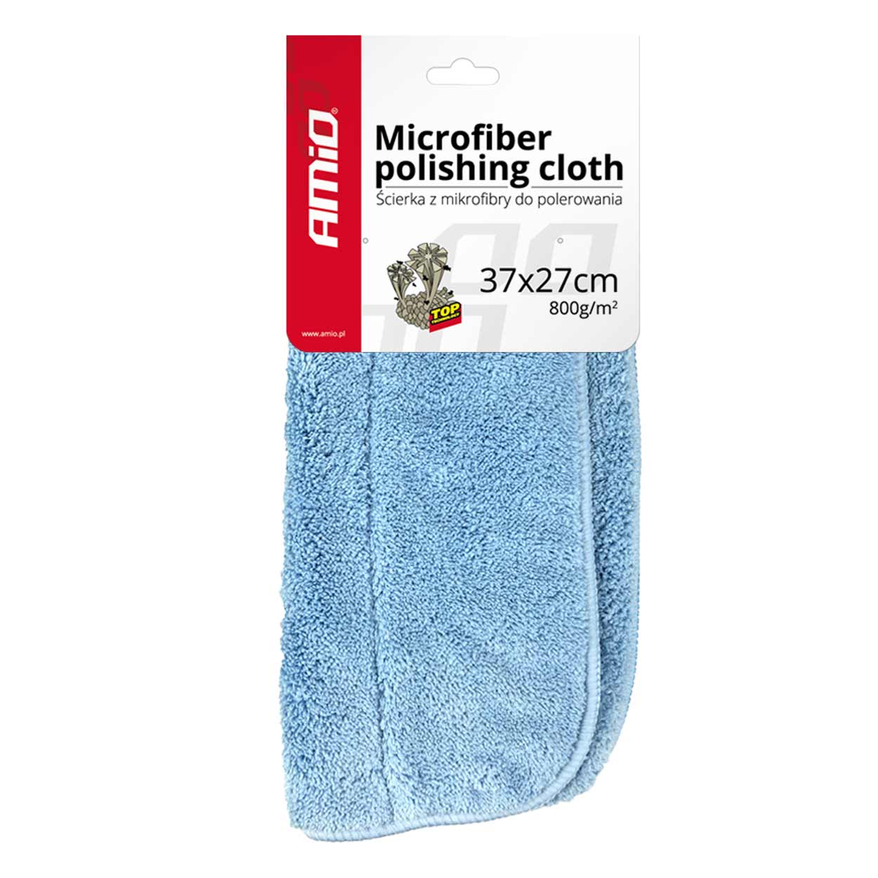 Mikrofiberklud til polering og tørring, 37 x 27 cm og 800 g/m²