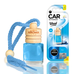 Aroma Wood Aqua автомобилен ароматизатор с дървена капачка и стъклена бутилка
