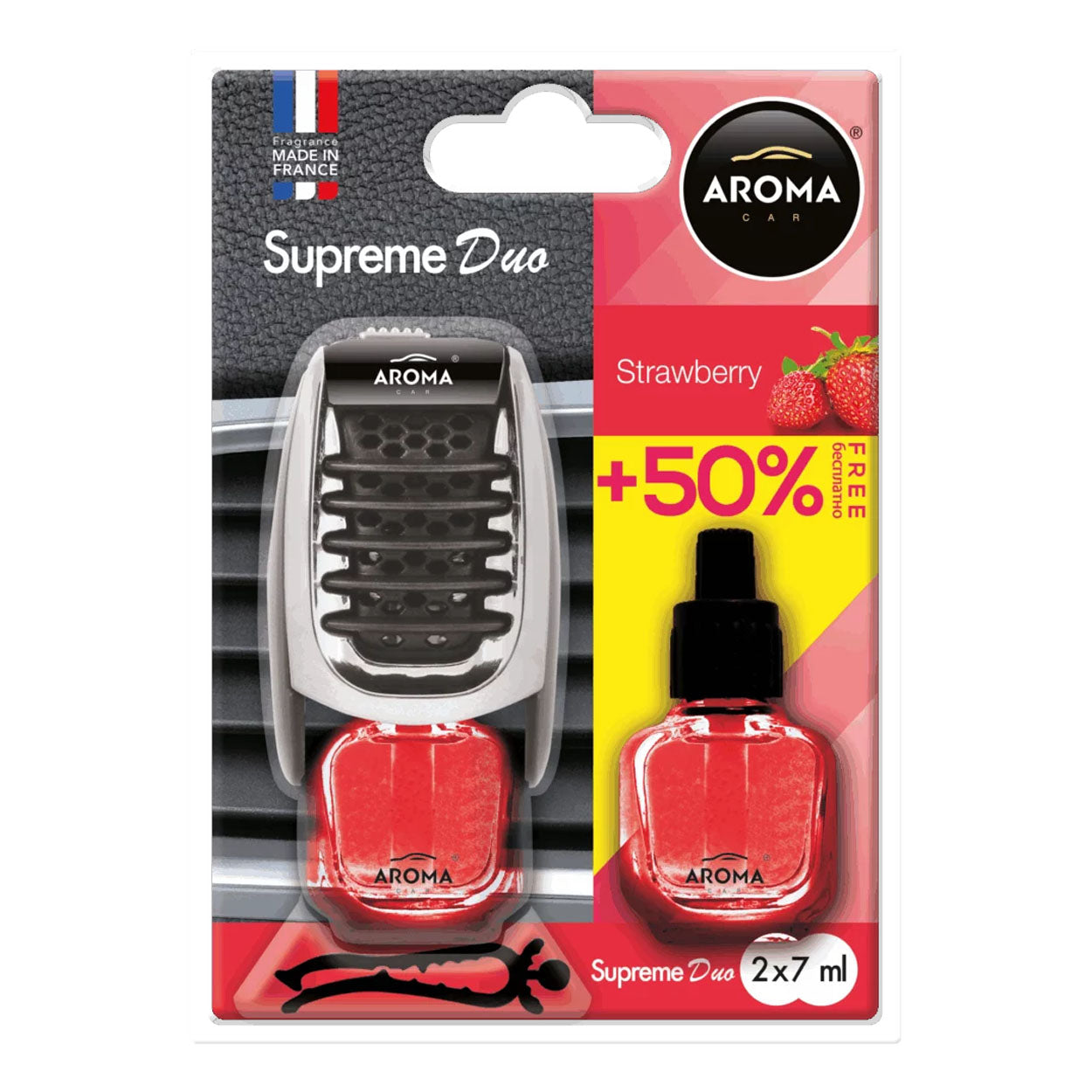 Aroma Car Supreme Duo Strawberry ароматизатор за кола с аромат на ягода