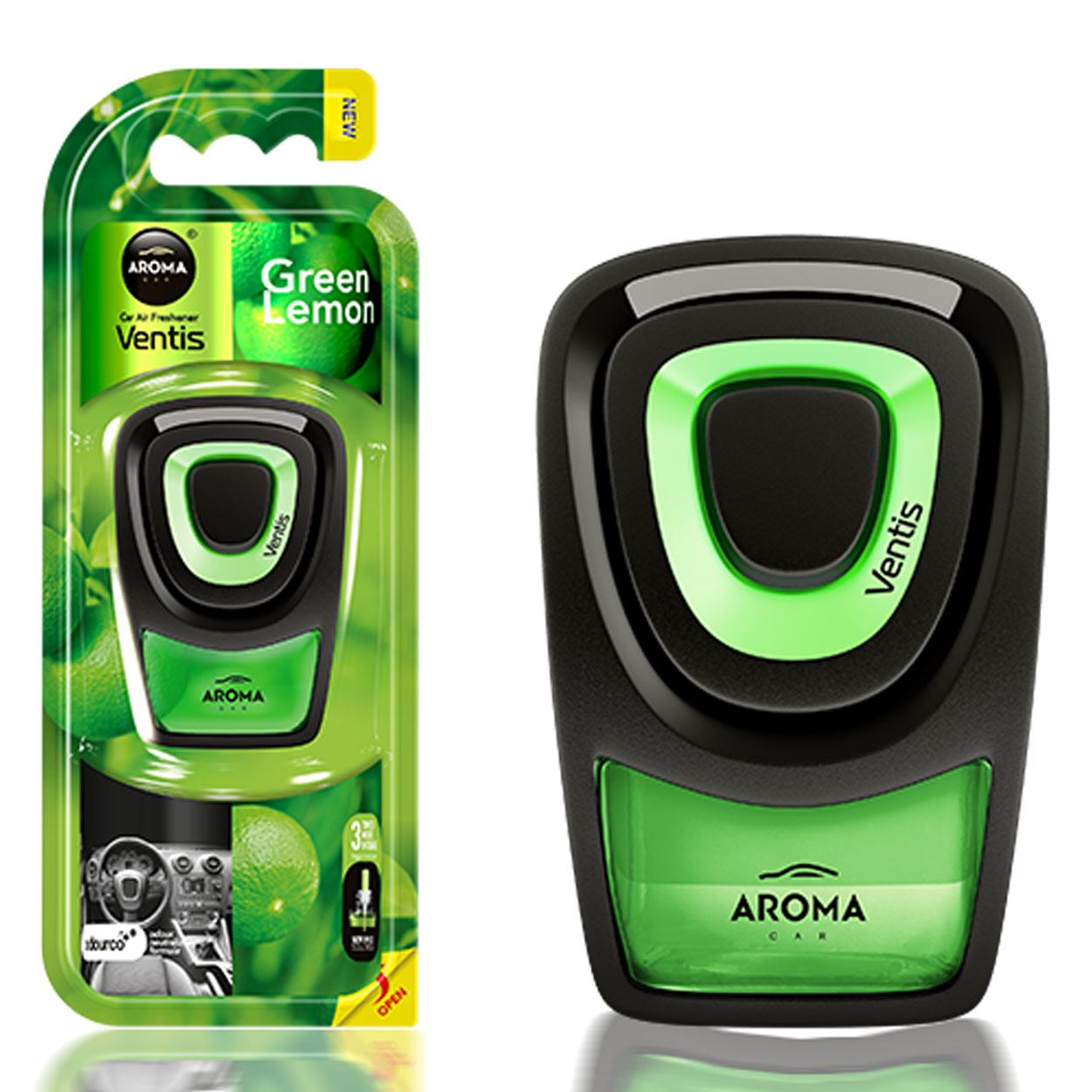 Aroma Car Ventis Lemon Green luftfrisker til bilens ventilationsrist