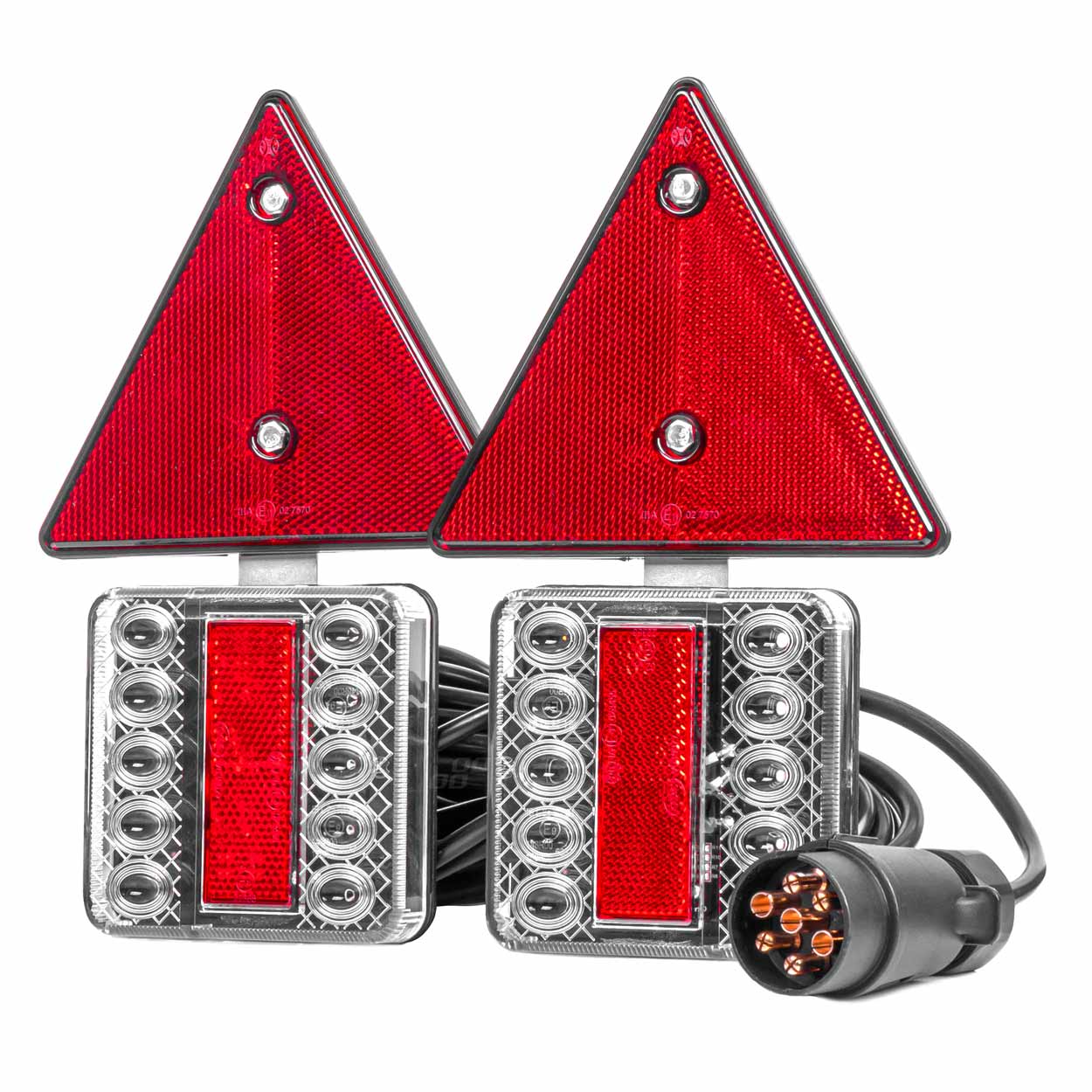 Magnetisk LED-lygte­sæt til trailer med trekantreflekser