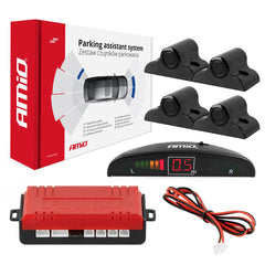 Parkeringssystem med LED-display og fire sorte TRUCK-sensorer