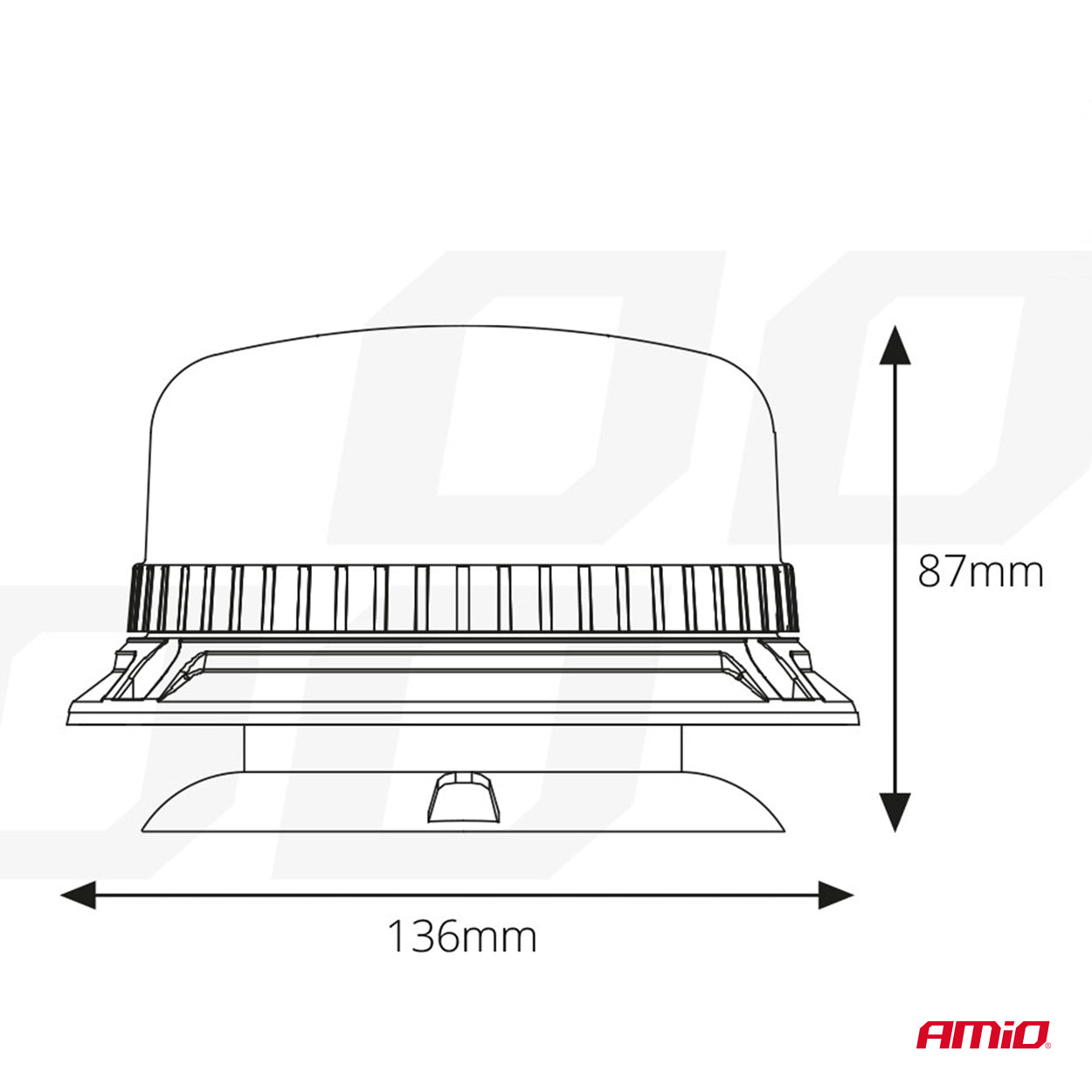 LED-advarselslampe med magnetisk montering