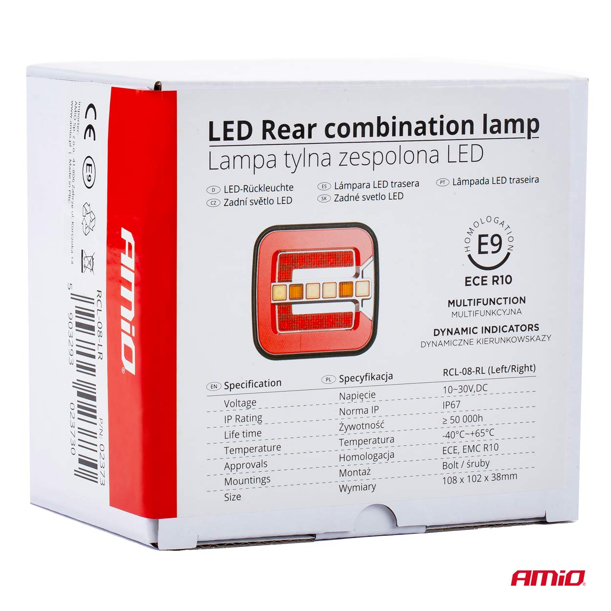 LED-bagkombinationslygte med IP67