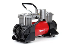 2-cylindret 12 V autokompressor med batteriklemmer