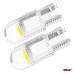 T10 W5W COB LED крушка, видяна отстрани