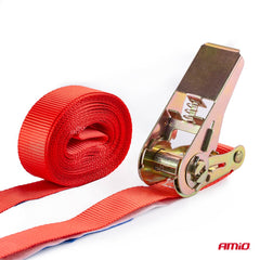 25 mm bred ratchet-surringsstrop med krog