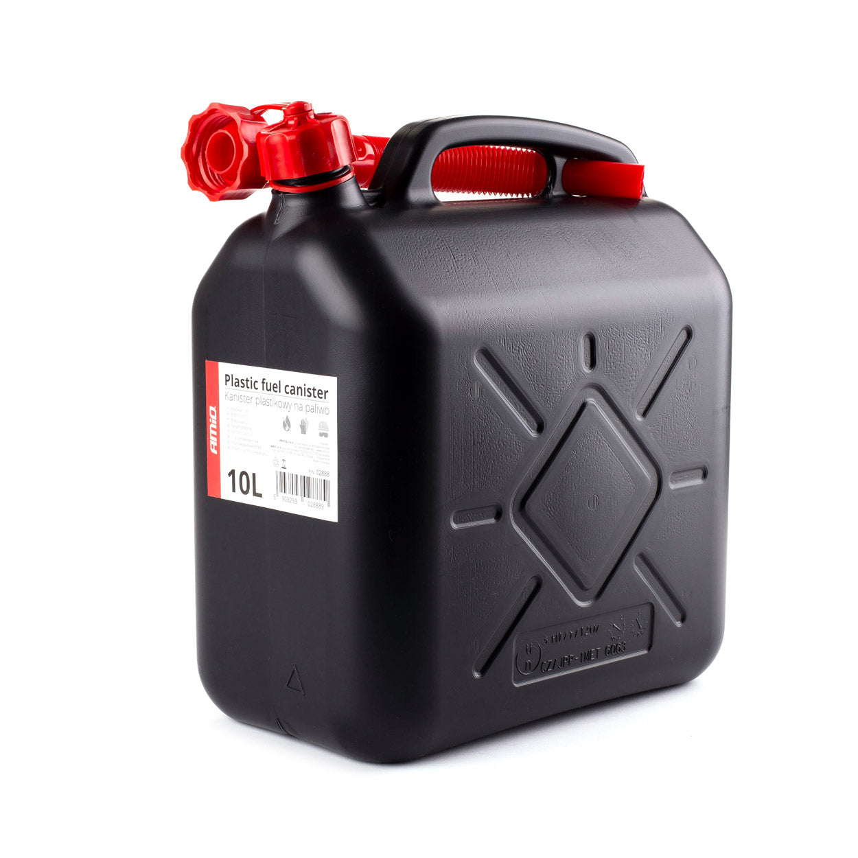 Туба за гориво 10L в черно с фуния