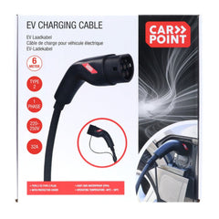 Кабел за зареждане Carpoint за електромобили Type 2 към Type 2, 32 A, 1-фазен, 6 метра 