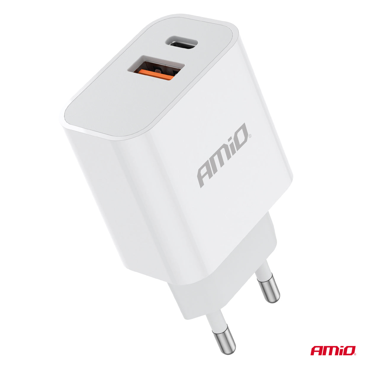 Компактен 20W стенен адаптер с два USB порта
