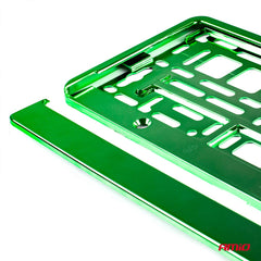 Grøn metallic nummerpladeramme i plast