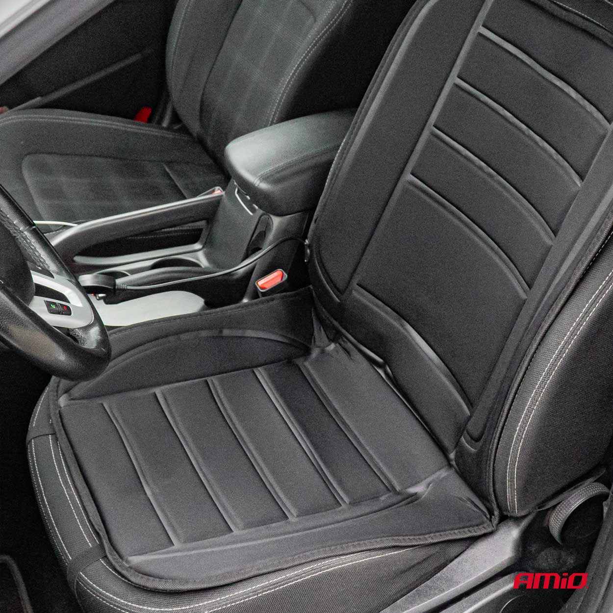 Opvarmet sædemåtte til bil set fra siden
