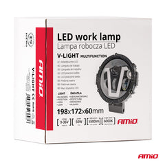 Multifunktionel arbejdslampe med ledningstilslutning