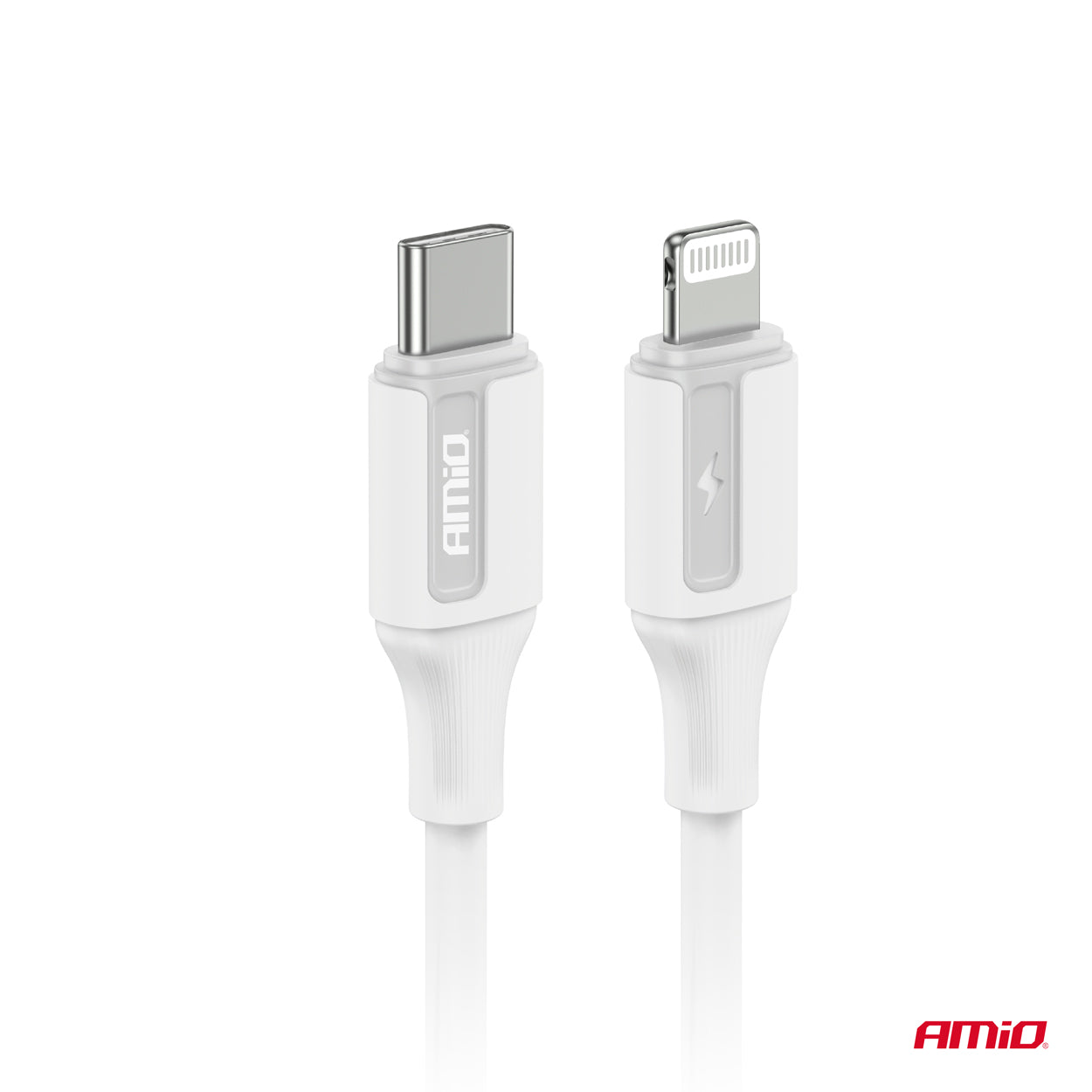 Hvidt Lightning-kabel med USB-C-stik