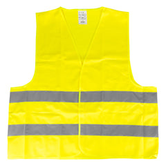 Gul refleksvest i størrelse XL set forfra