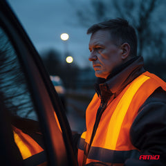 Orange refleksvest med velcrolukning