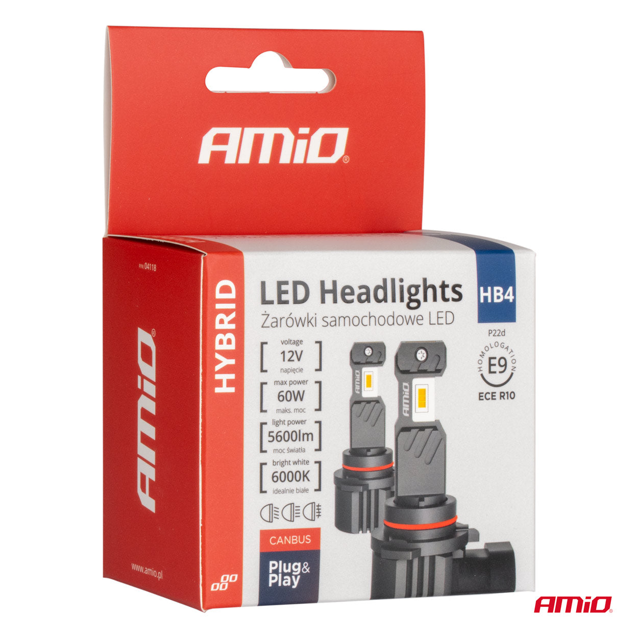 LED-forlygtepærer HB4 9006 med 6000K
