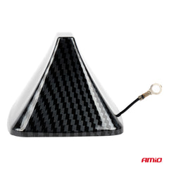 Shark fin-bilantenne i carbonfarve set fra siden