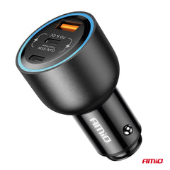95W biloplader til 12V og 24V med USB-C og USB-A