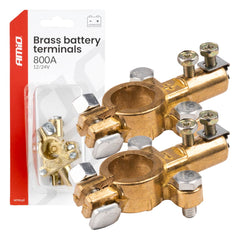 Batteripolsklemmer i messing, 800 A, 2 stk.
