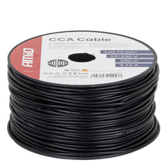 Sort CCA kabel på 100 meter rulle