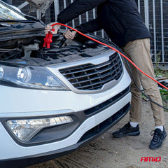 Kraftige startkabler med batteriklemmer