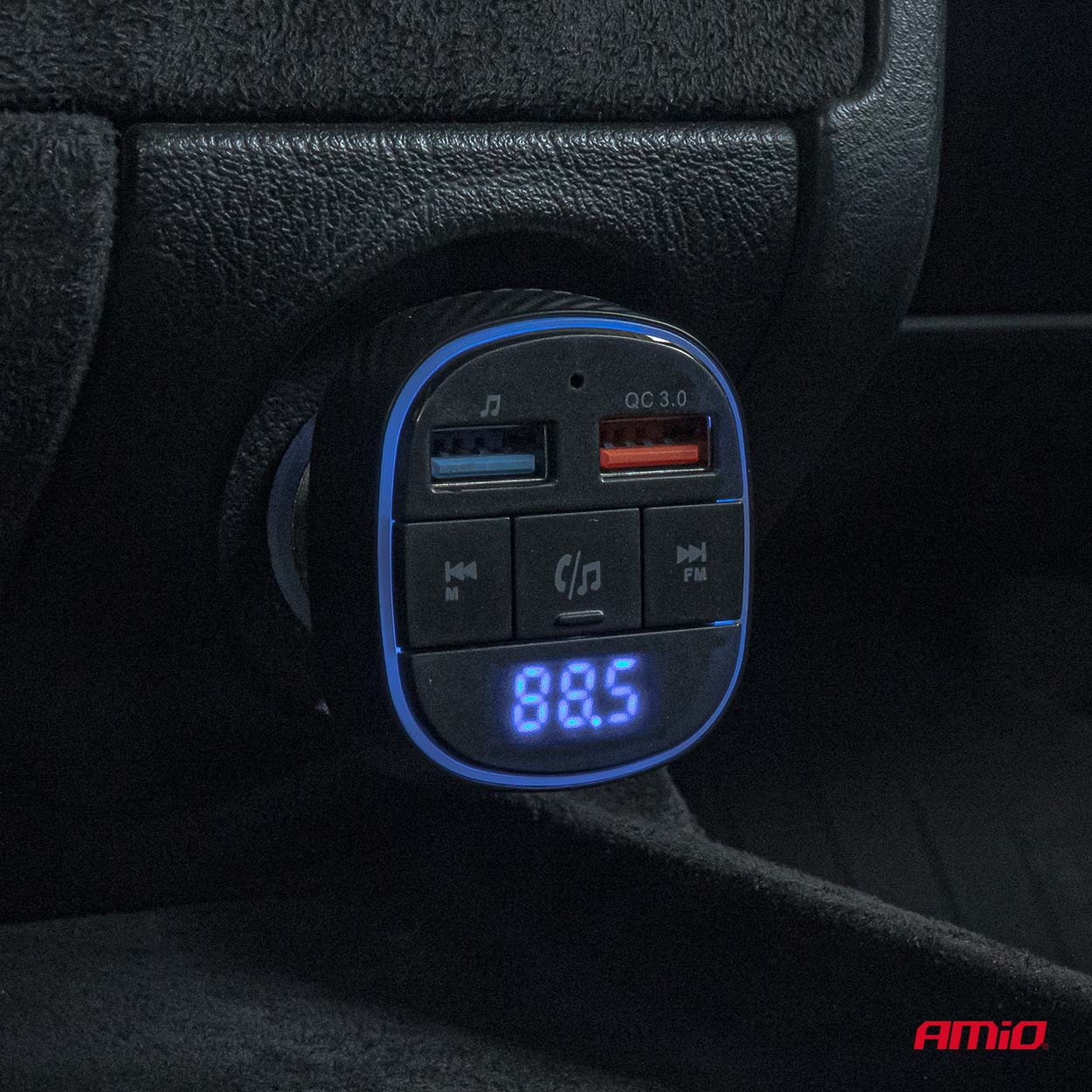 FM-transmitter med 2 USB-A-porte til bilradio