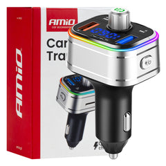 FM-sender med Bluetooth, USB-C og microSD til bil