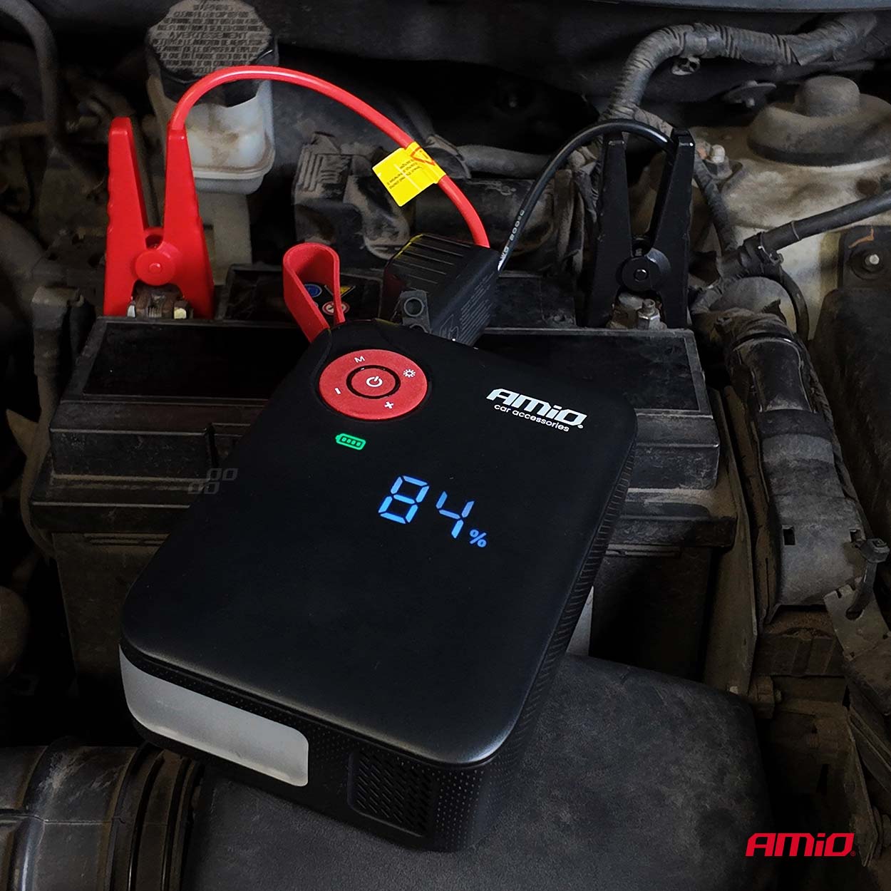 Mini 4-i-1 jumpstarter med 12 V-funktion