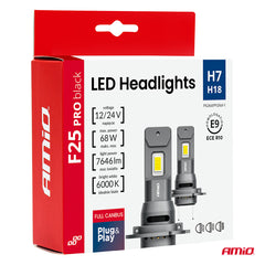 F25 PRO BLACK LED-forlygte til 12 og 24 V