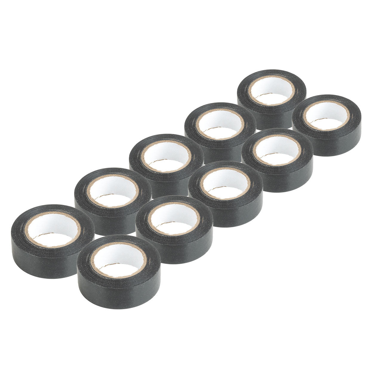 Sæt med sort PVC-isoleringstape i 10 ruller