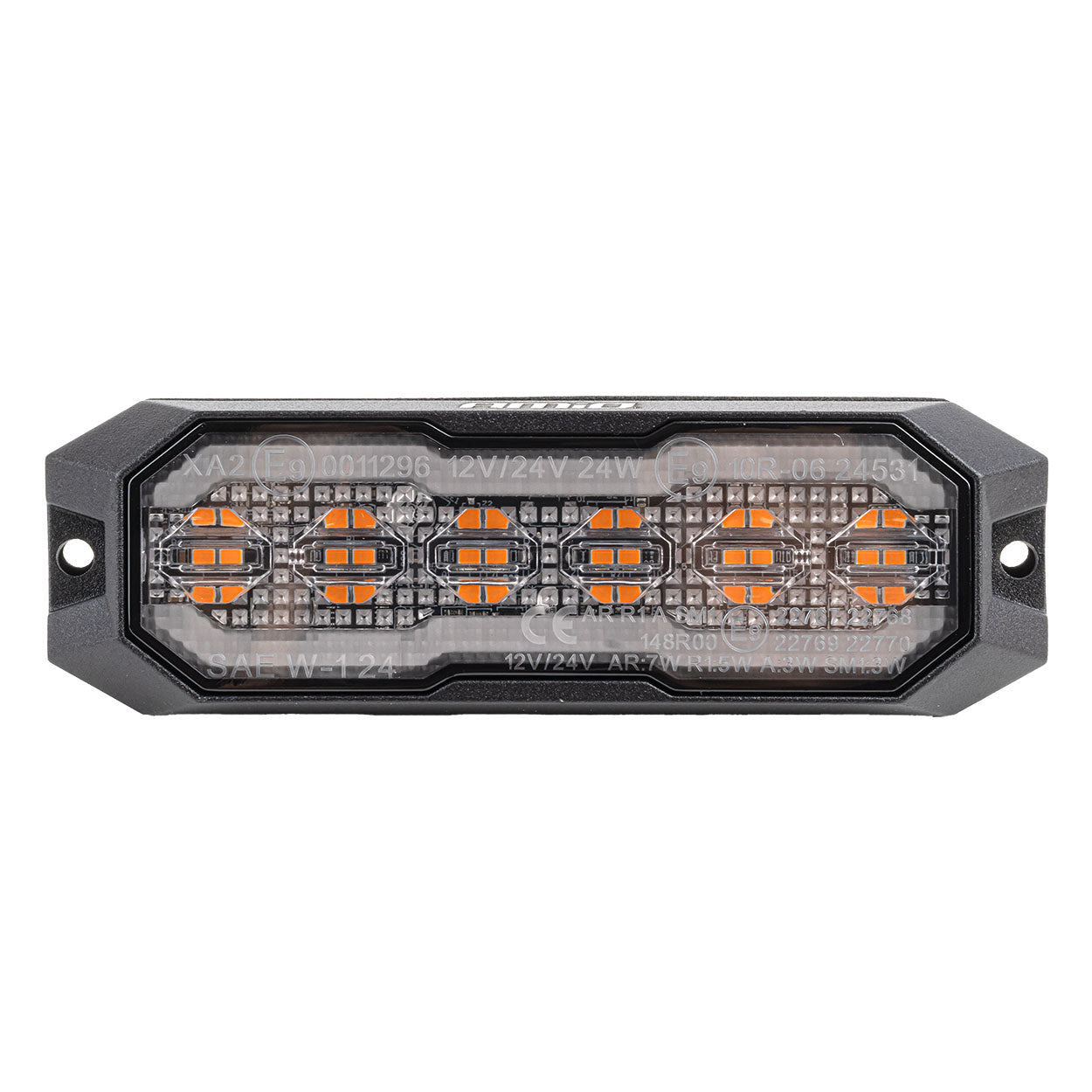 LED-advarselslampe med orange sidemarkeringslys