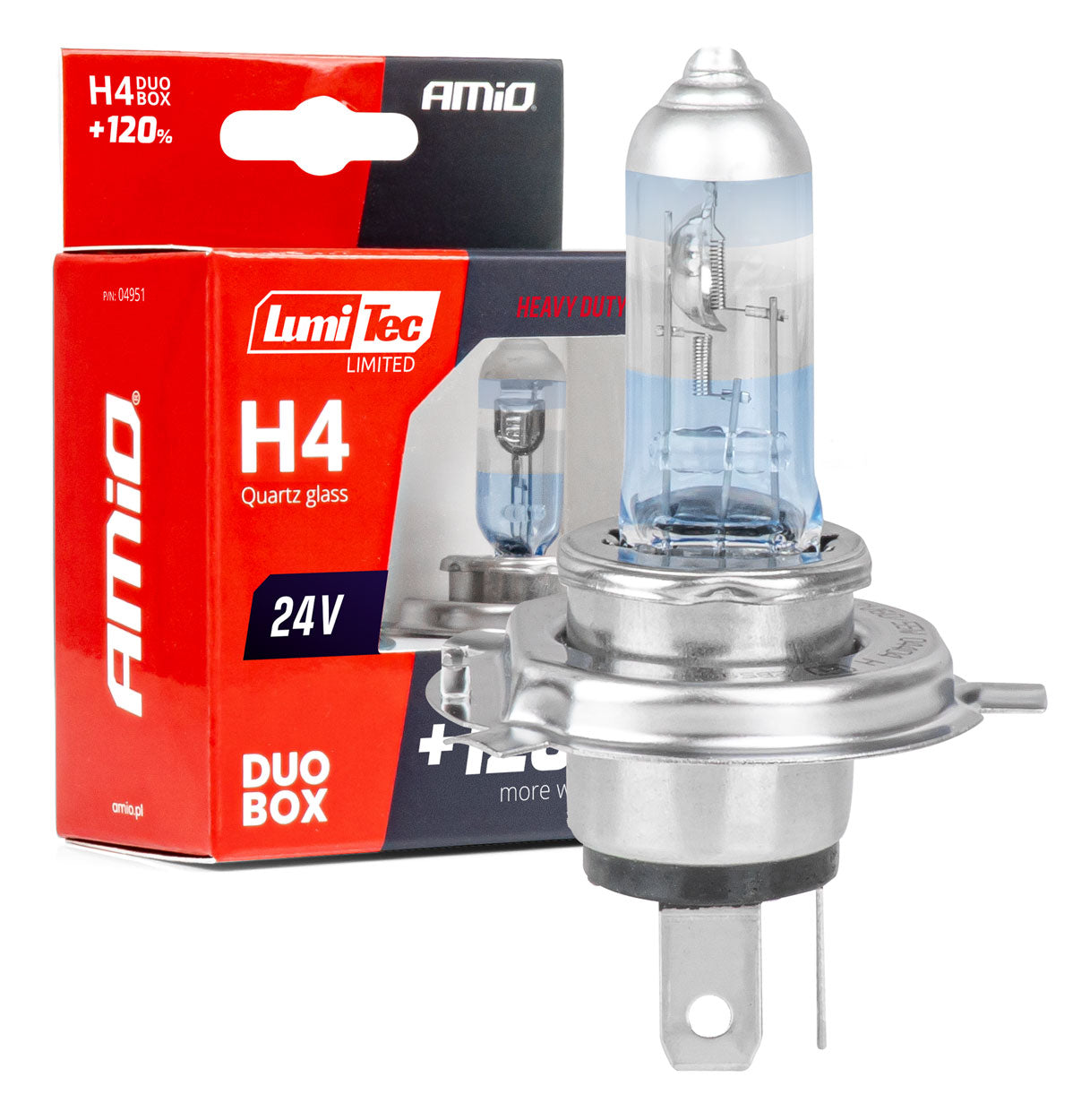 H4 halogenpærer 24 V 75/70 W LumiTec LIMITED +120% DUO