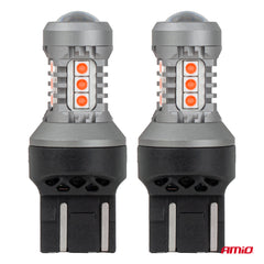 LED-pære 7443 W21/5W med rødt lys