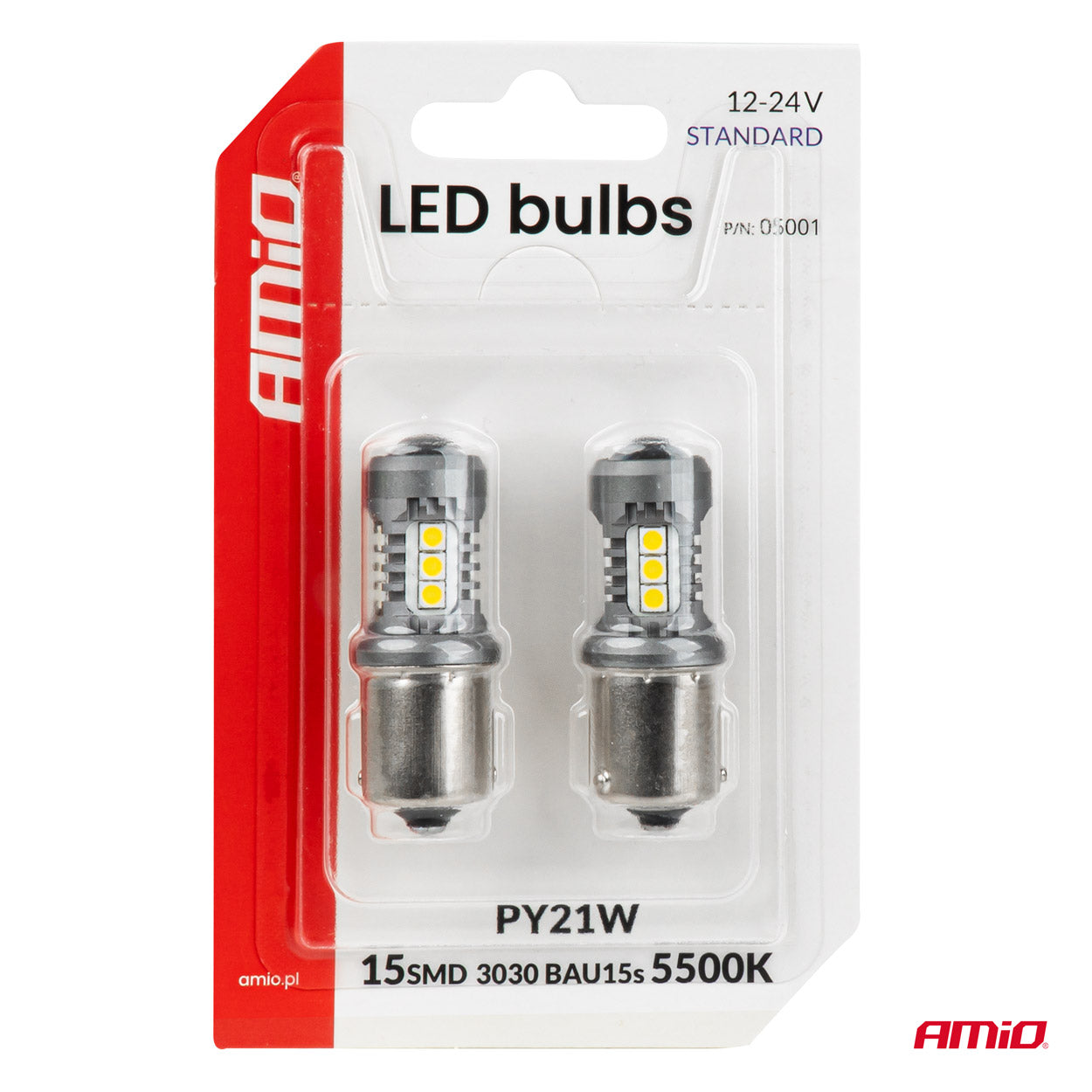 LED-pære med BAU15S/PY21W-sokkel til køretøjsbelysning