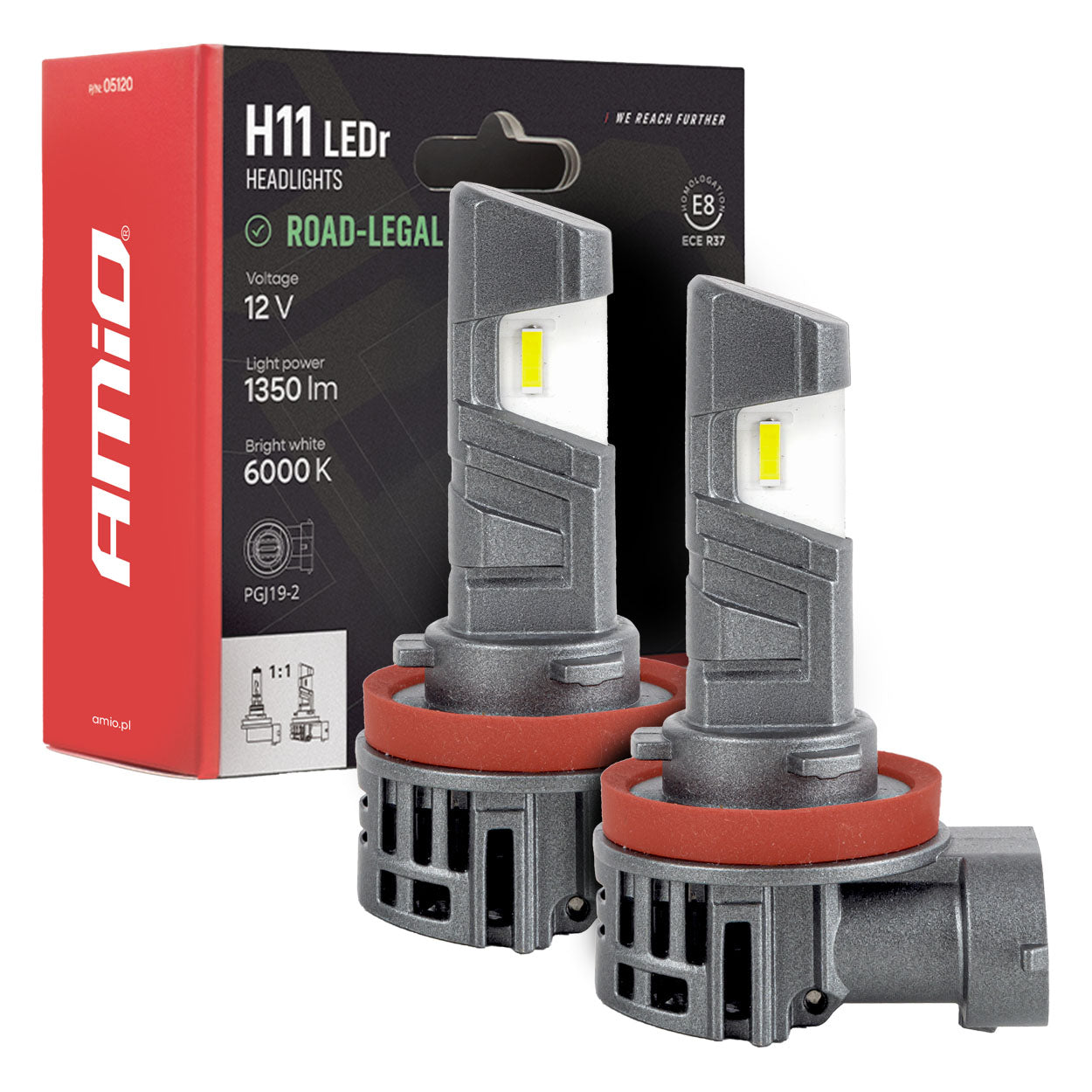 H11 LED-forlygtepære med ECE R37-typegodkendelse